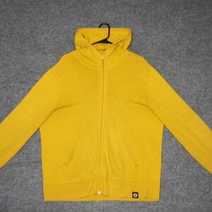 American Giant Zip Up Hoodie Men XL Yellow Made in USA Cotton Heavyweight Hooded